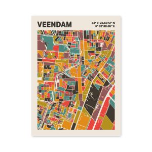 Plattegrond poster Licht Veendam mozaiek stl 07 3 | Funky Fellow