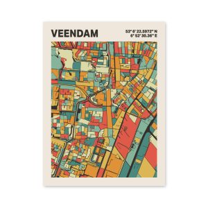 Plattegrond poster Licht Veendam mozaiek stl 08 3 | Funky Fellow