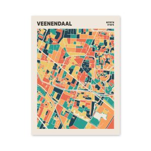Plattegrond poster Licht Veenendaal mozaiek stl 01 mockup poster schaduw 06 | Funky Fellow