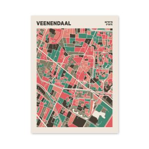Plattegrond poster Licht Veenendaal mozaiek stl 02 mockup poster schaduw 06 | Funky Fellow
