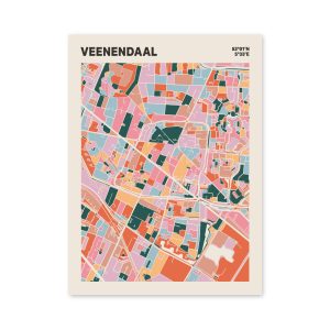 Plattegrond poster Licht Veenendaal mozaiek stl 04 mockup poster schaduw 06 | Funky Fellow