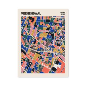 Plattegrond poster Licht Veenendaal mozaiek stl 05 mockup poster schaduw 06 | Funky Fellow