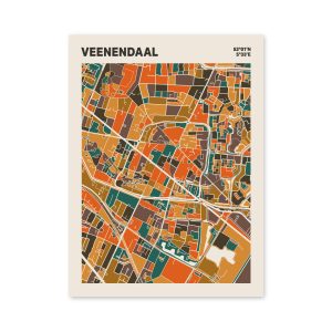 Plattegrond poster Licht Veenendaal mozaiek stl 06 mockup poster schaduw 06 | Funky Fellow