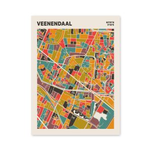 Plattegrond poster Licht Veenendaal mozaiek stl 07 mockup poster schaduw 06 | Funky Fellow