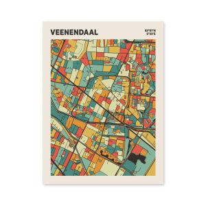 Plattegrond poster Licht Veenendaal mozaiek stl 08 mockup poster schaduw 06 | Funky Fellow