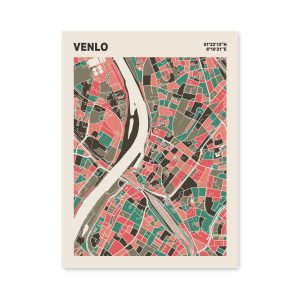 Plattegrond poster Licht Venlo mozaiek stl 02 mockup poster schaduw 06 | Funky Fellow