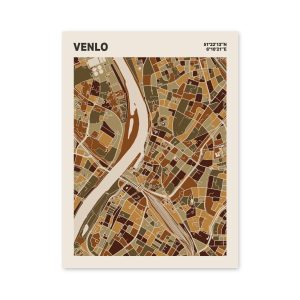 Plattegrond poster Licht Venlo mozaiek stl 03 mockup poster schaduw 06 | Funky Fellow