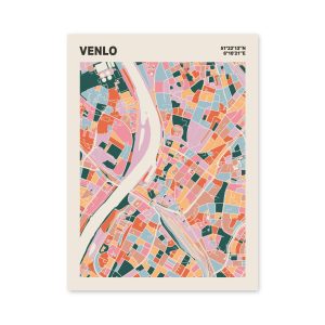 Plattegrond poster Licht Venlo mozaiek stl 04 mockup poster schaduw 06 | Funky Fellow