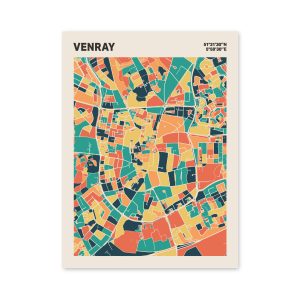 Plattegrond poster Licht Venray mozaiek stl 01 mockup poster schaduw 06 | Funky Fellow