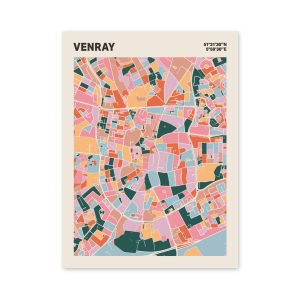 Plattegrond poster Licht Venray mozaiek stl 04 mockup poster schaduw 06 | Funky Fellow