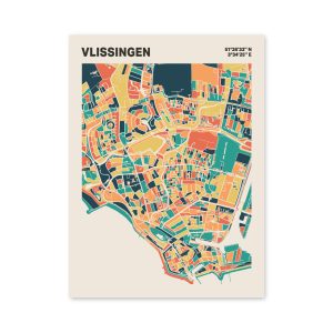 Plattegrond poster Licht Vlissingen mozaiek stl 01 mockup poster schaduw 06 | Funky Fellow