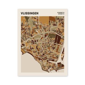 Plattegrond poster Licht Vlissingen mozaiek stl 03 mockup poster schaduw 06 | Funky Fellow
