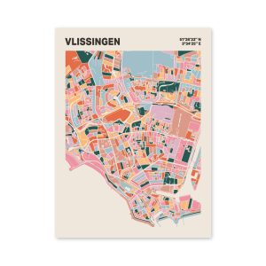 Plattegrond poster Licht Vlissingen mozaiek stl 04 mockup poster schaduw 06 | Funky Fellow