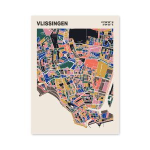 Plattegrond poster Licht Vlissingen mozaiek stl 05 mockup poster schaduw 06 | Funky Fellow
