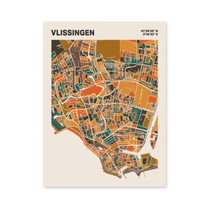 Plattegrond poster Licht Vlissingen mozaiek stl 06 mockup poster schaduw 06 | Funky Fellow