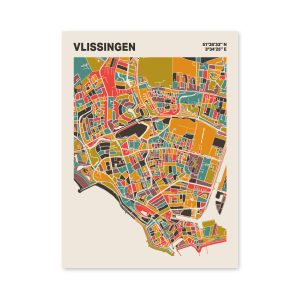 Plattegrond poster Licht Vlissingen mozaiek stl 07 mockup poster schaduw 06 | Funky Fellow