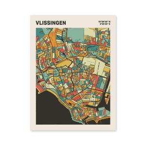Plattegrond poster Licht Vlissingen mozaiek stl 08 mockup poster schaduw 06 | Funky Fellow