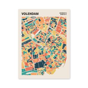 Plattegrond poster Licht Volendam mozaiek stl 01 mockup poster schaduw 06 | Funky Fellow