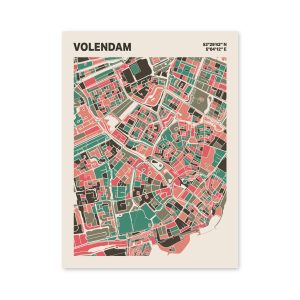 Plattegrond poster Licht Volendam mozaiek stl 02 mockup poster schaduw 06 | Funky Fellow