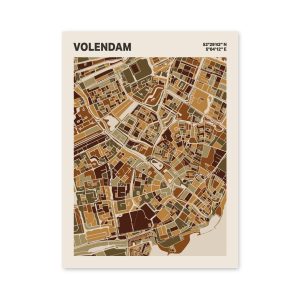 Plattegrond poster Licht Volendam mozaiek stl 03 mockup poster schaduw 06 | Funky Fellow