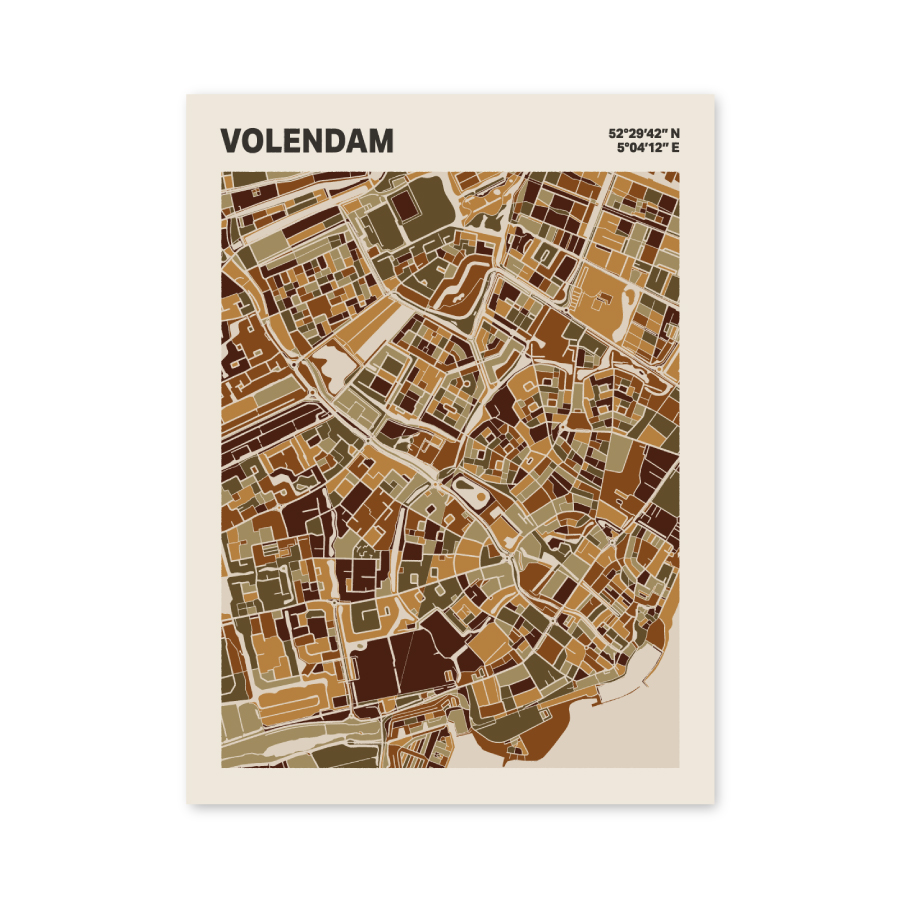Plattegrond poster Licht Volendam mozaiek stl 03 mockup poster schaduw 06 | Funky Fellow