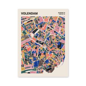 Plattegrond poster Licht Volendam mozaiek stl 05 mockup poster schaduw 06 | Funky Fellow
