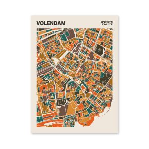 Plattegrond poster Licht Volendam mozaiek stl 06 mockup poster schaduw 06 | Funky Fellow