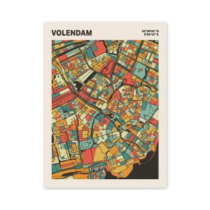 Plattegrond poster Licht Volendam mozaiek stl 08 mockup poster schaduw 06 | Funky Fellow