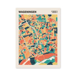 Plattegrond poster Licht Wageningen mozaiek stl 01 mockup poster schaduw 06 | Funky Fellow