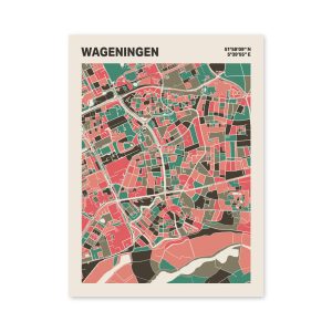 Plattegrond poster Licht Wageningen mozaiek stl 02 mockup poster schaduw 06 | Funky Fellow