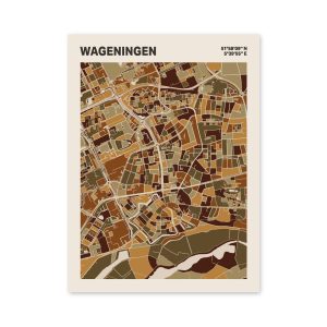 Plattegrond poster Licht Wageningen mozaiek stl 03 mockup poster schaduw 06 | Funky Fellow