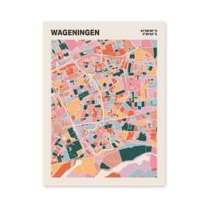 Plattegrond poster Licht Wageningen mozaiek stl 04 mockup poster schaduw 06 | Funky Fellow