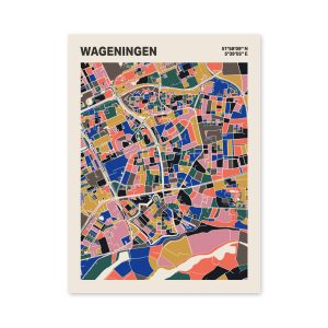 Plattegrond poster Licht Wageningen mozaiek stl 05 mockup poster schaduw 06 | Funky Fellow