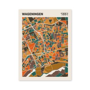 Plattegrond poster Licht Wageningen mozaiek stl 06 mockup poster schaduw 06 | Funky Fellow
