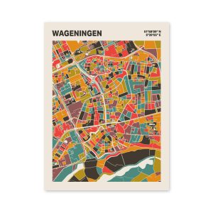 Plattegrond poster Licht Wageningen mozaiek stl 07 mockup poster schaduw 06 | Funky Fellow