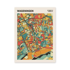 Plattegrond poster Licht Wageningen mozaiek stl 08 mockup poster schaduw 06 | Funky Fellow