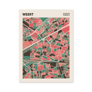 Plattegrond poster Licht Weert mozaiek stl 02 mockup poster schaduw 06 | Funky Fellow
