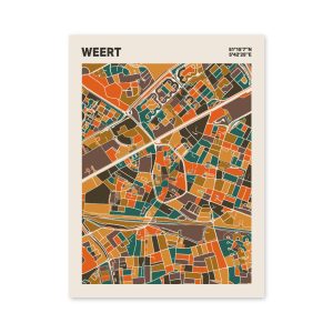 Plattegrond poster Licht Weert mozaiek stl 06 mockup poster schaduw 06 | Funky Fellow