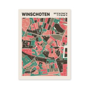 Plattegrond poster Licht Winschoten mozaiek stl 02 3 | Funky Fellow