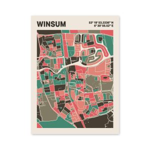 Plattegrond poster Licht Winsum mozaiek stl 02 3 | Funky Fellow
