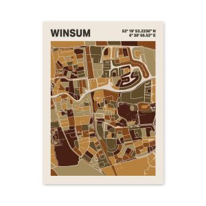 Plattegrond poster Licht Winsum mozaiek stl 03 3 | Funky Fellow