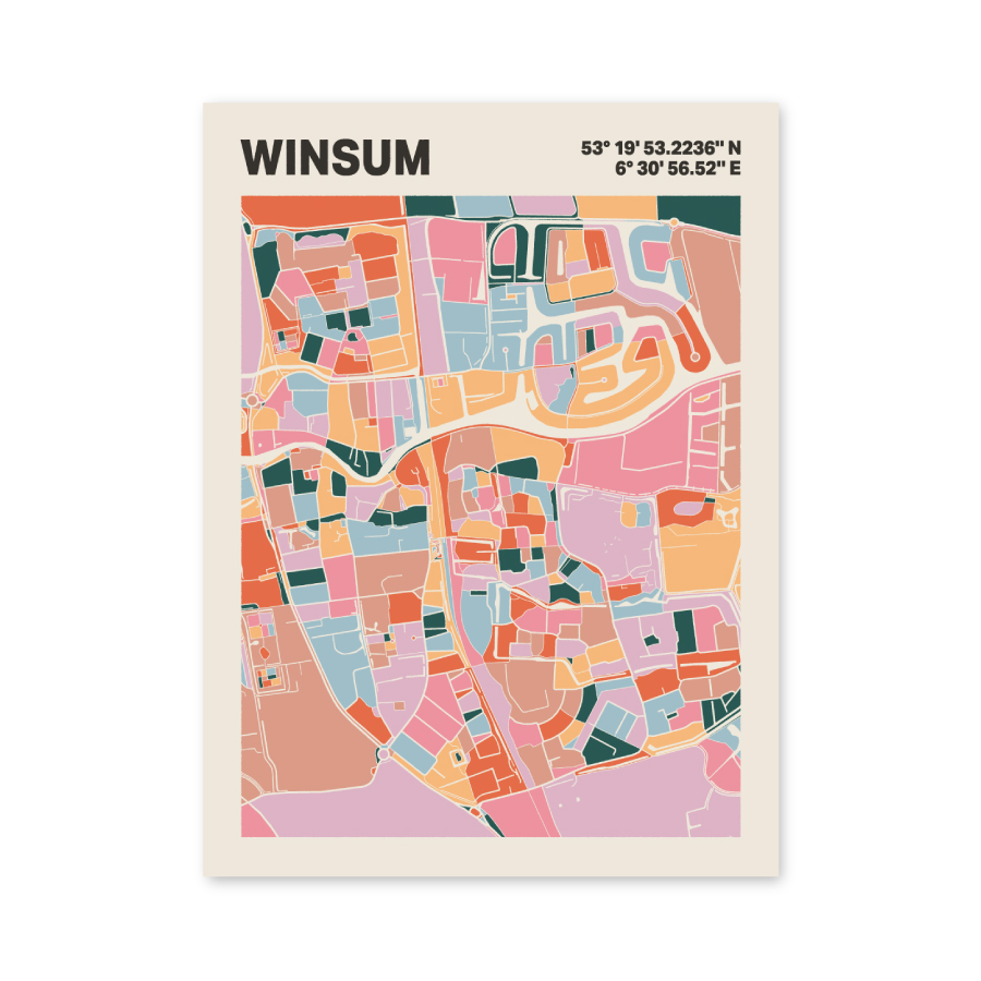 Plattegrond poster Licht Winsum mozaiek stl 04 3 | Funky Fellow