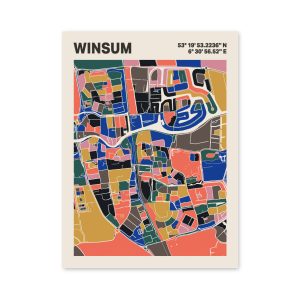 Plattegrond poster Licht Winsum mozaiek stl 05 3 | Funky Fellow