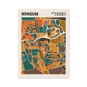 Plattegrond poster Licht Winsum mozaiek stl 06 3 | Funky Fellow