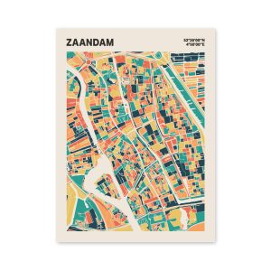 Plattegrond poster Licht Zaandam mozaiek stl 01 mockup poster schaduw 06 | Funky Fellow