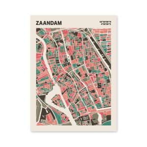 Plattegrond poster Licht Zaandam mozaiek stl 02 mockup poster schaduw 06 | Funky Fellow