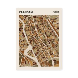 Plattegrond poster Licht Zaandam mozaiek stl 03 mockup poster schaduw 06 | Funky Fellow