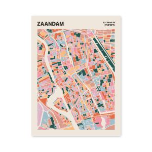 Plattegrond poster Licht Zaandam mozaiek stl 04 mockup poster schaduw 06 | Funky Fellow