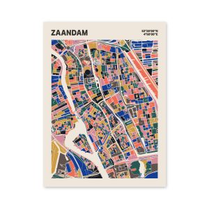 Plattegrond poster Licht Zaandam mozaiek stl 05 mockup poster schaduw 06 | Funky Fellow