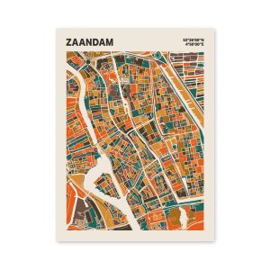 Plattegrond poster Licht Zaandam mozaiek stl 06 mockup poster schaduw 06 | Funky Fellow